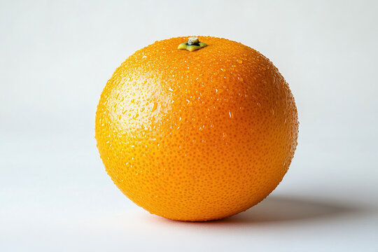 A vibrant orange fruit isolated on a white background, fresh and appetizing, culinary theme.