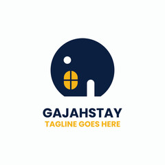 Gajah Stay Silhouette Logo