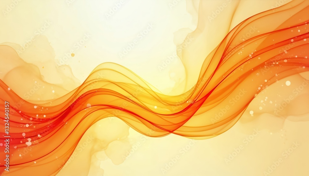 Poster abstract background with flowing summer design. features gradient in shades of orange, red, yellow w