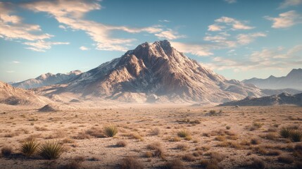 Mountain in Desert Landscape