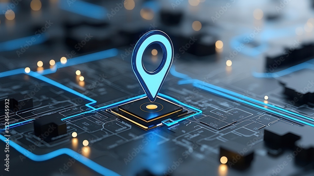 Poster this digital map displays a pinpointed location on a global world map highlighting a specific geogra