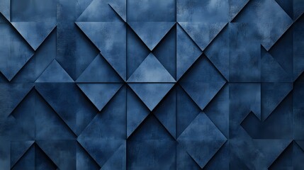 Abstract Blue Geometric Triangular Pattern Background
