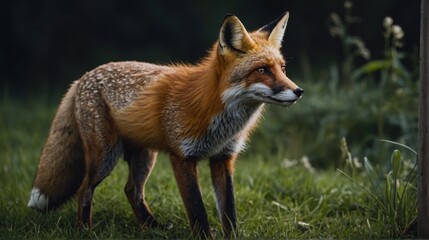 Fototapeta premium Wild Fox Among the Leaves