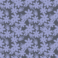 Fototapeta premium Exotic hand drawn flowers, seamless patterns with floral for fabric, textiles, clothing, wrapping paper, cover, banner, home decor, abstract backgrounds. Vector illustration.