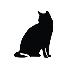 Set of black cat silhouettes.