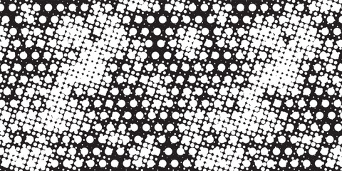 Texture of metal black mesh with round holes on a white background. Background made of metal perforated mesh