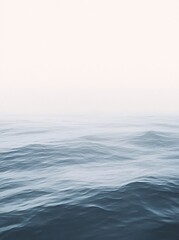 Fototapeta premium Abstract watercolor painting of blue sea horizon on textured paper, minimalist ocean landscape, artistic gradient, soft ink wash effect