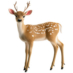 Fototapeta premium Graceful deer in natural habitat exuding elegance and serenity while grazing in a peaceful woodland setting isolated on a white background.