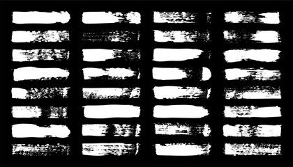 Grunge brush strokes, lines, ink smudges, hand-drawn scribble shapes. Handmade sketchy marks, acrylic stains, charcoal streaks. Paint textures, dry brush effect. Marker underline. Vector illustration