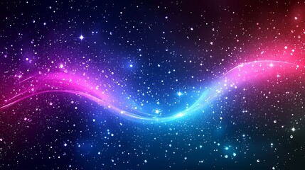 Obraz premium Cosmic Nebula Background Pink Blue Stars Galaxy