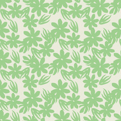 Exotic hand drawn flowers, seamless patterns with floral for fabric, textiles, clothing, wrapping paper, cover, banner, home decor, abstract backgrounds. Vector illustration.