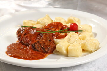 Gnocchi with Bracciola on the plate