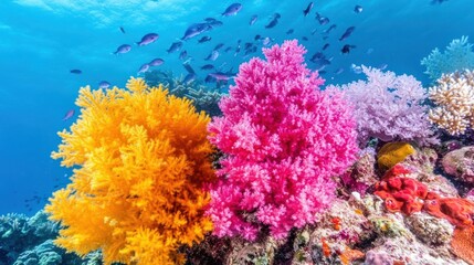 Naklejka premium Vibrant Coral Reefs Underwater