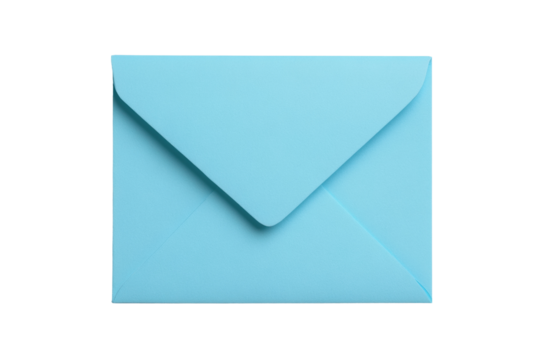 Blue envelope for mailing or personal use, cut out