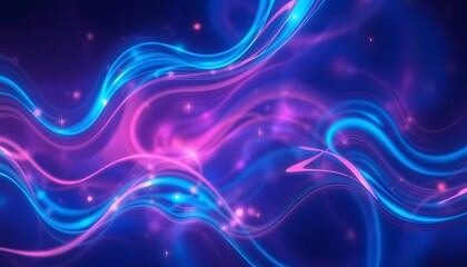 Abstract Blue and Pink Energy Waves