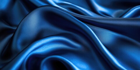 Obraz premium Close-up of blue satin fabric