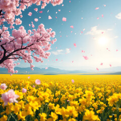 Spring Daisy Flower Field
