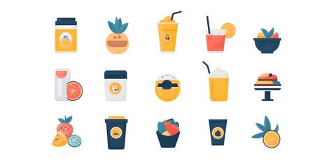 Tropical Beverage Assortment: An array of colorful and refreshing tropical beverages, including smoothies, juices, fruit salads, and coffee drinks, artfully arranged to showcase their vibrant appeal.