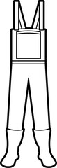 Fishing waders outline illustration
