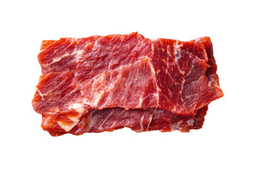 Freshly cut slices of red meat ready for cooking, cut out