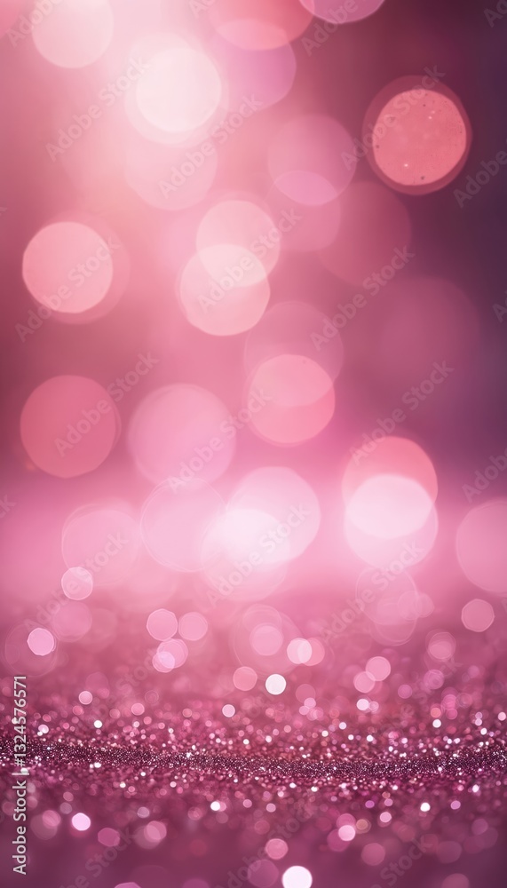 Poster pink bokeh light glitters background. luxury glittering effect, bright abstract texture shine. glist