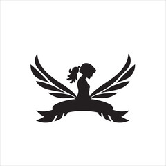 Elegant black and white vector silhouette logo, Happy Mother's Day, on a white background.  The design is timeless and features geometric shapes, clean lines, balance, and symmetry.