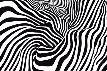 Abstract monochrome wavy lines background with a fluid, hypnotic pattern. The high-contrast black-and-white design creates a dynamic optical illusion, ideal for wallpapers, branding, or digital art