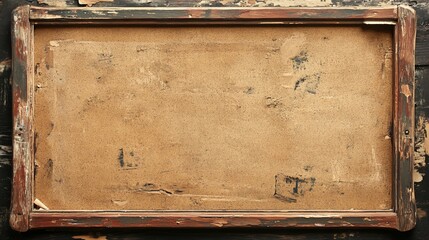 Vintage Cork Board with Brown Paint Covering: Classic Bulletin Board Background