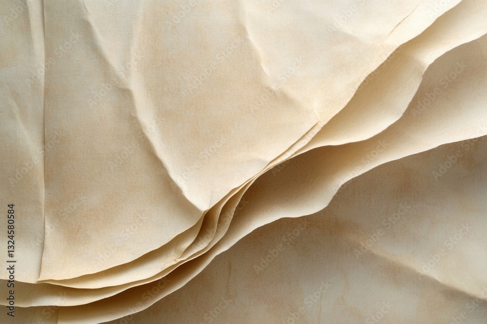 Poster Elegant texture of folded pages with a cream and brown palette inviting exploration of knowledge and wisdom