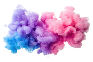 Fototapeta premium Colorful smoke in vibrant hues of pink and purple, cut out