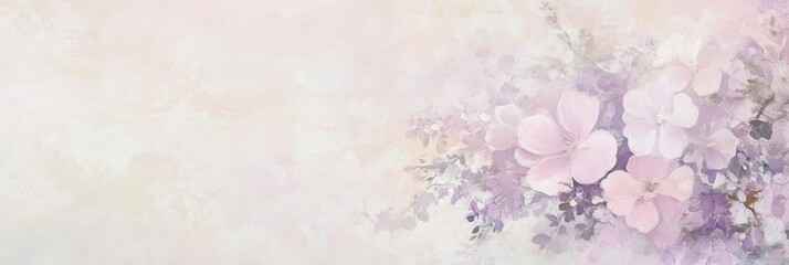 Soft pastel florals with gentle hues of pink and lavender create a delicate feminine design ideal for spring-themed projects