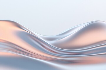 Naklejka premium surreal design of metallic waves intertwined in seamless flow glowing with subtle colors under diffused light