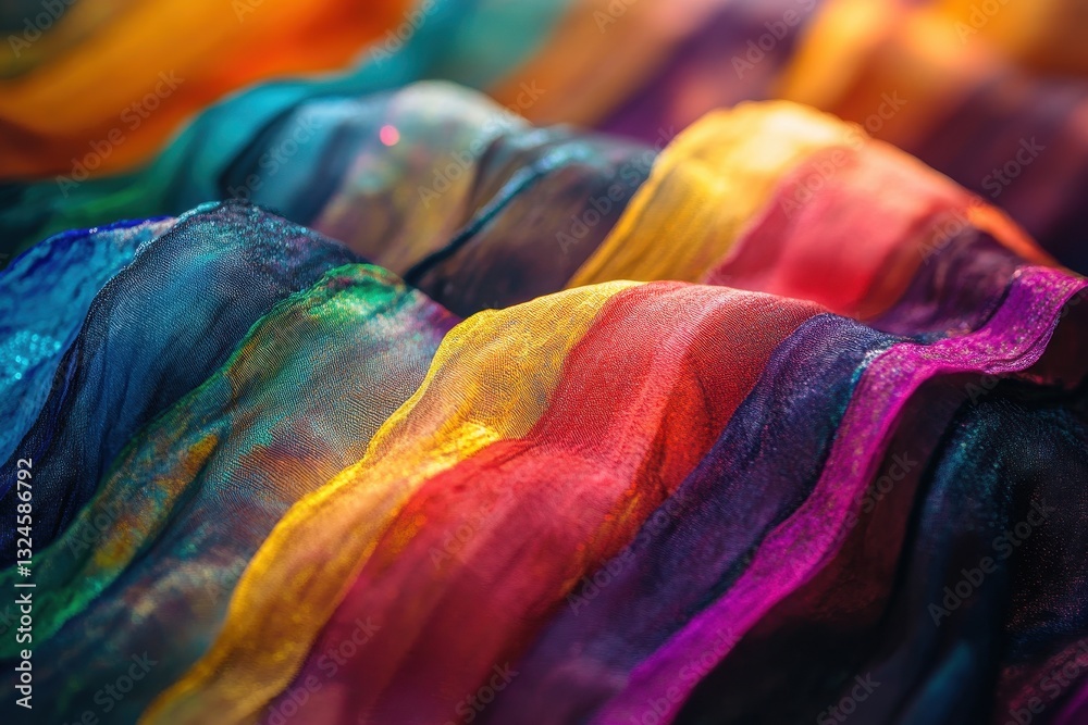 Poster multicolored layers ripple over a vibrant background evoking a sense of movement and energy, multi c