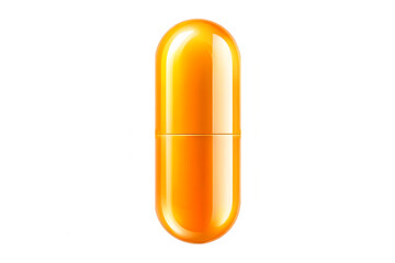 yellow pill capsule isolated on on a transparent background