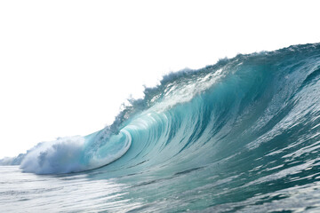 3D Wave Icon &ndash; A smooth, rolling wave with a light gradient for depth., isolated on a transparent background