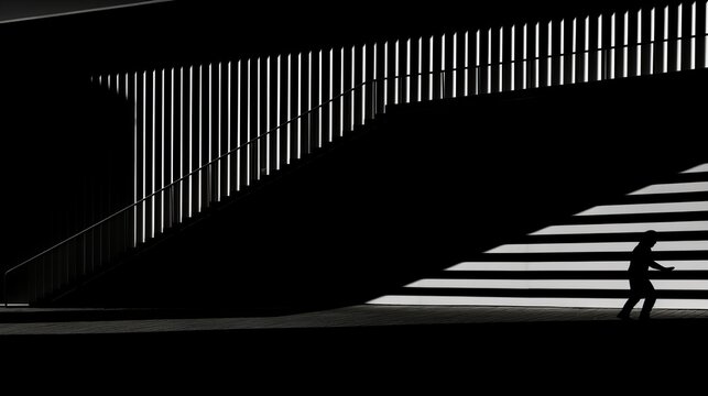 Minimalist modern architecture  clean lines and simple shapes with light and shadow play