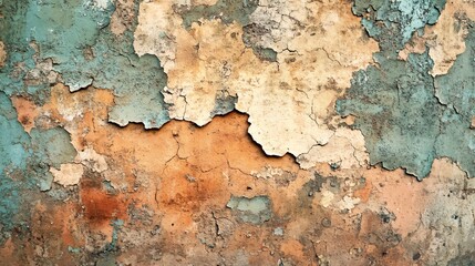 Obraz premium Professional photo of heavily saturated old plaster on a wall with rich colors