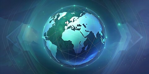 Global Network Connections Earth Digital Technology Interface