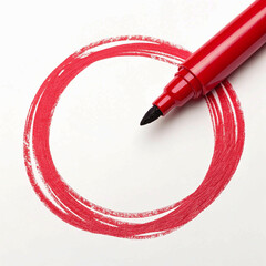 Red Circle Brush Stroke Marker Highlighter