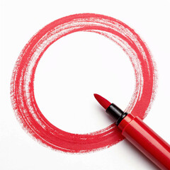 Red Circle Brush Stroke Marker Highlighter