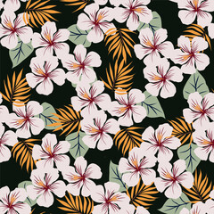 Vintage seamless floral pattern. Ditsy style background of small flowers. Ditsy floral over light yellow background. Small flower pattern for fashion, wrapping, printing on fabrics and surface