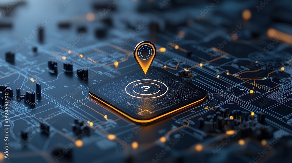 Poster a complex and interconnected visualization of a global positioning system showcasing the intricate n
