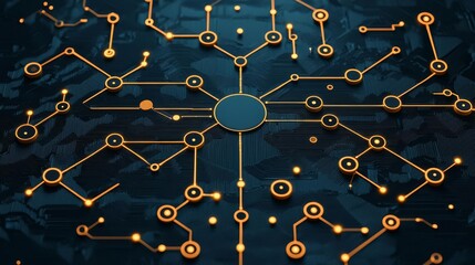 A futuristic network pattern showcasing interconnecting nodes and lines in a digital space.
