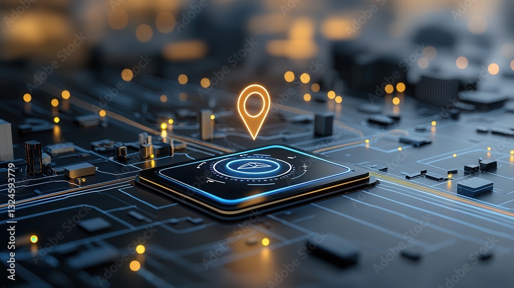 Poster this image showcases a close up view of a digital map interface featuring a minimalist yet striking 