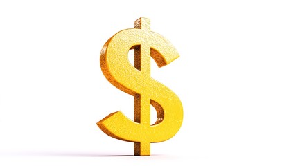 Obraz premium Golden Dollar Sign for 3D Render.