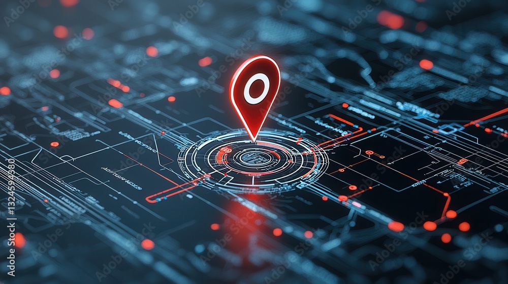 Poster a futuristic mapping concept that showcases advanced visualization and data technologies including a