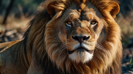 Fototapeta premium portrait of a male lion