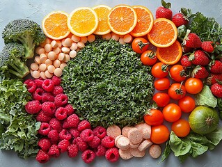 Healthy Diet: Fruits for Veggies, & Supplements.