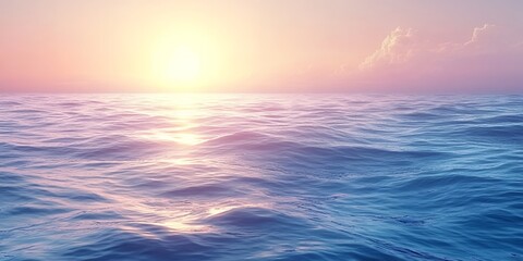 Obraz premium Serene Ocean Sunset Peaceful Water Waves Sky Calm Beautiful Nature Scene