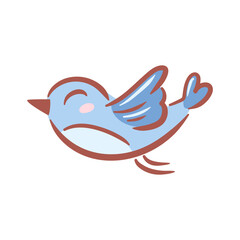 A delightful blue bird gracefully soars through the sky, exuding joy and laughter. Illustrated in a charming sketch style, this whimsical design captures the essence of freedom and happiness in nature